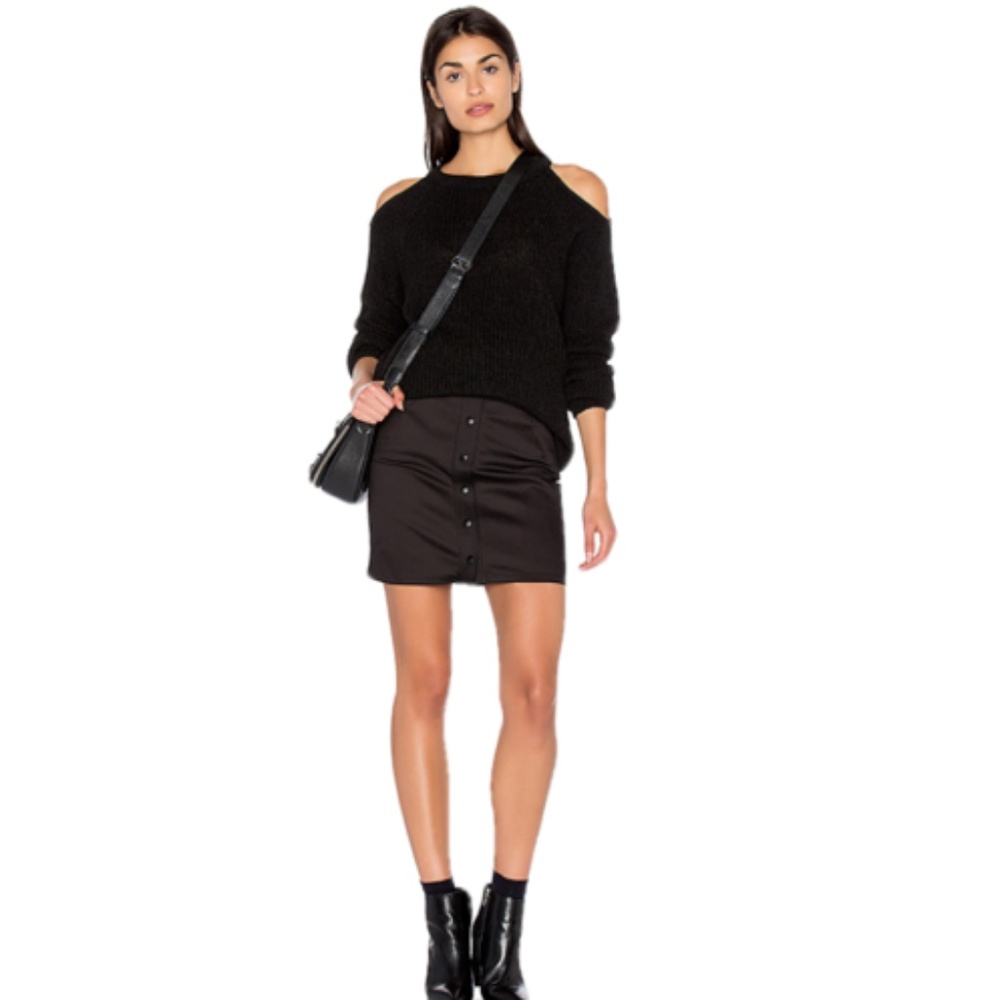 IRO JEANS 34/6 Black Denim Snap Front Bahama Skirt